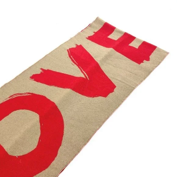 AUTHENTICITY GUARANTEED BURBERRY fringe Scarf LOVE Scarf wool / silk